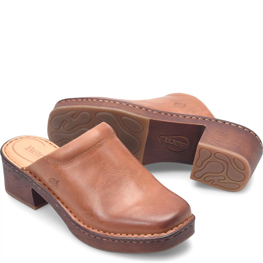 Born Hilary Clogs Cognac Product ID-6HZh7bPR