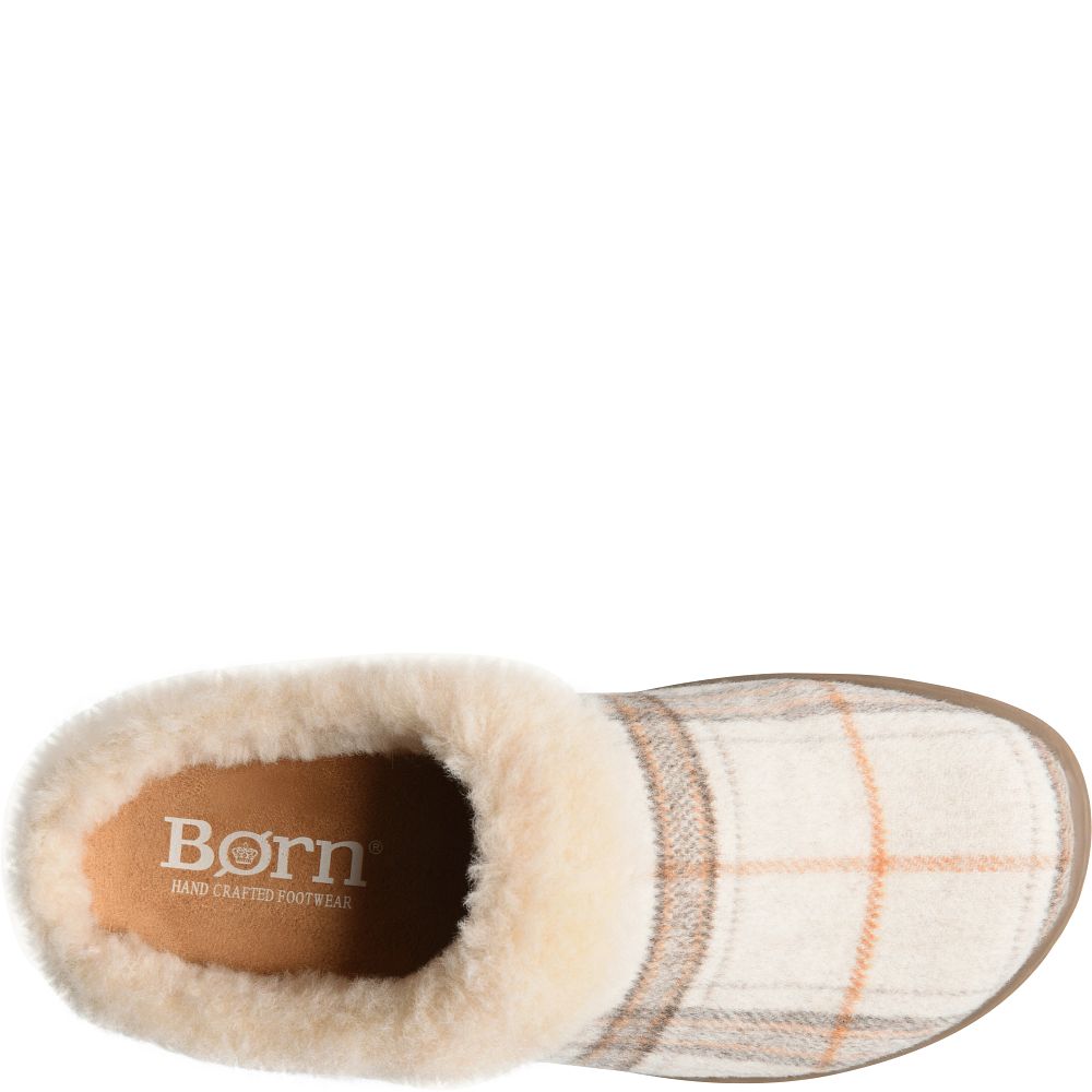 Born Ali Slippers Winter White Plaid Wool Product ID-EV1HQFtU Born Ali Slippers Winter White Plaid Wool Product ID-EV1HQFtU