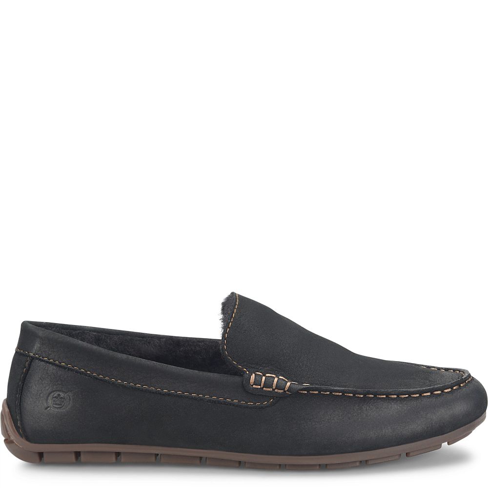 Born Allan Shearling Slippers Black Nubuck Product ID-MmNOFGxj