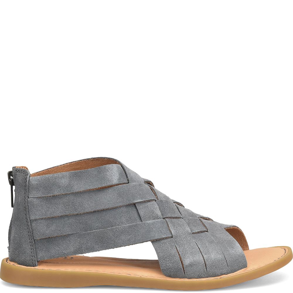 Born Iwa Woven Sandals Dark Grey Granite Suede Product ID-UxVs6gOm