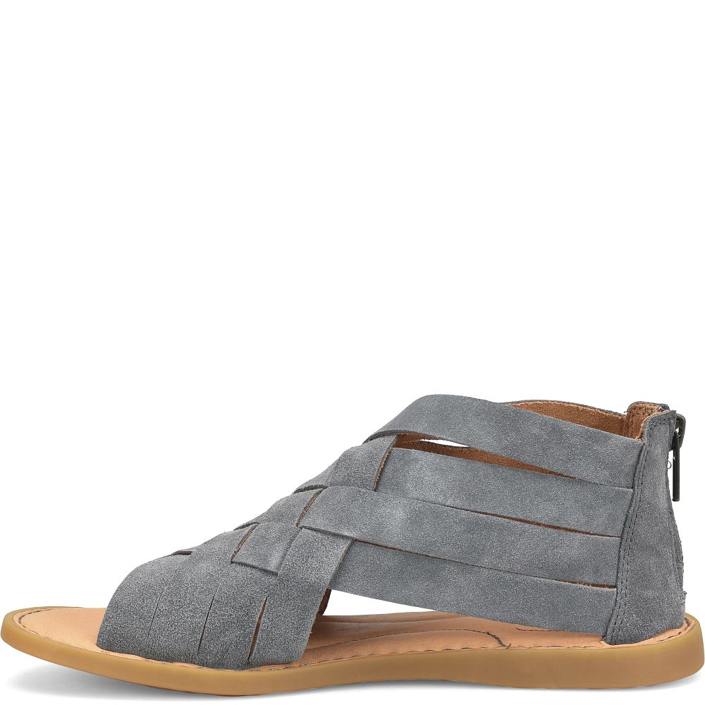 Born Iwa Woven Sandals Dark Grey Granite Suede Product ID-UxVs6gOm