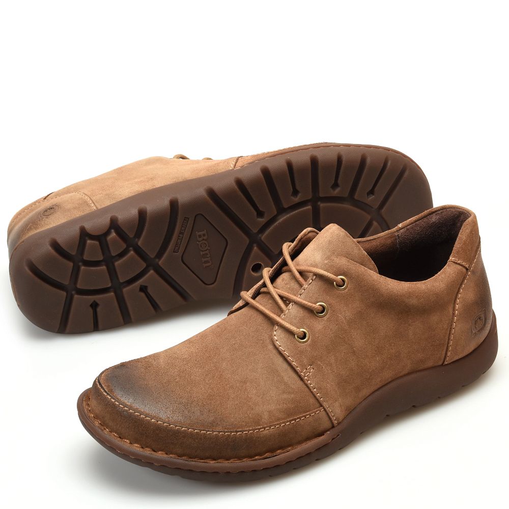 Born Nigel 3-Eye Saddle Slip-Ons Saddle Distressed Product ID-YnWu4KlY