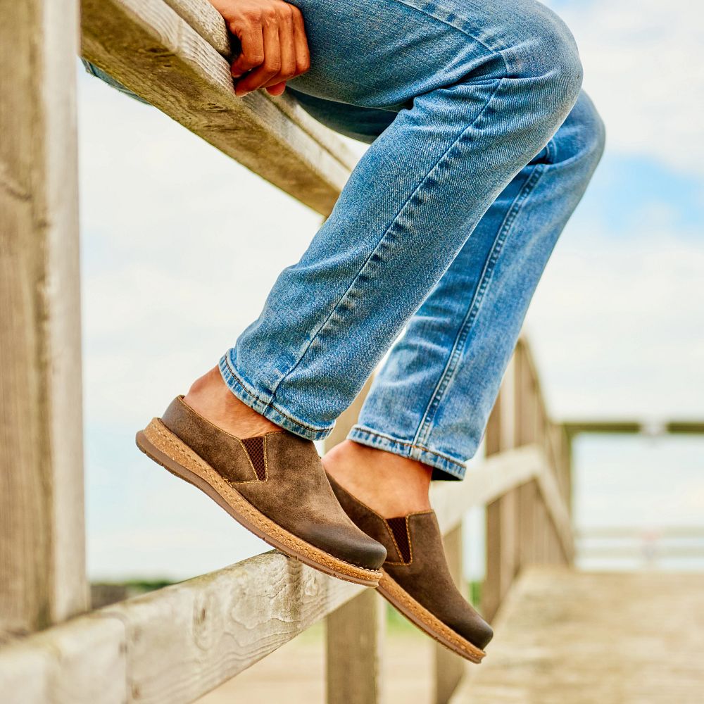Born Bryson Clog Slip-Ons Taupe Avola Distressed Product ID-lnCskJWr