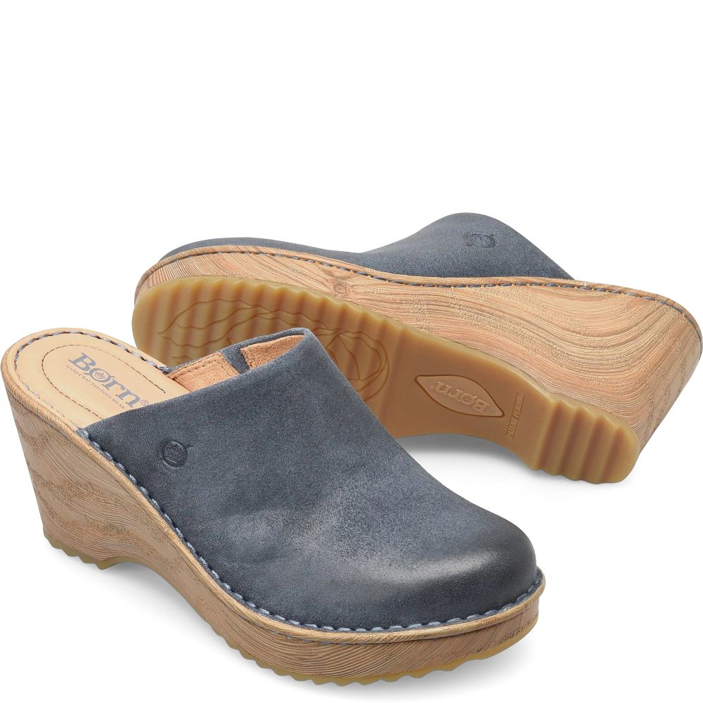 Born Natalie Clogs Light Jeans Distressed Product ID-pMPAScCS
